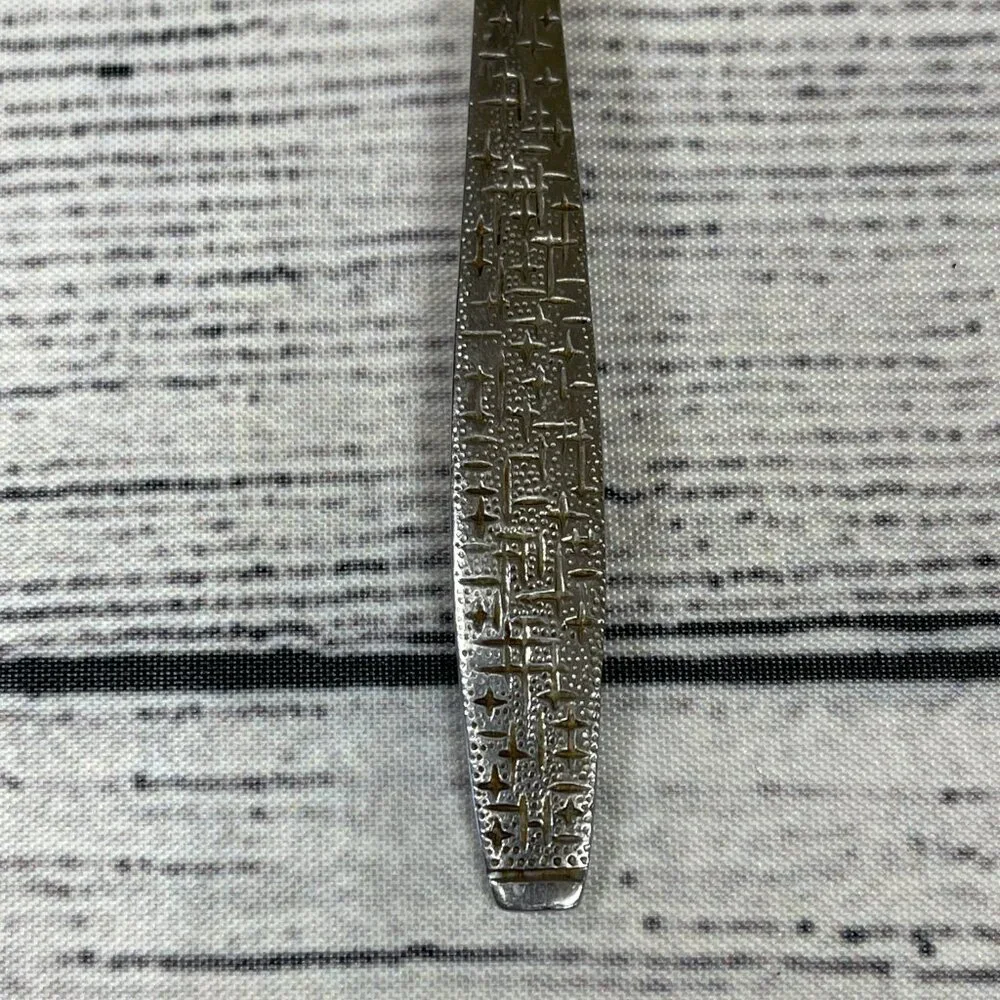 Vintage TWA Airline Stainless Steel Basketweave Teaspoon 6